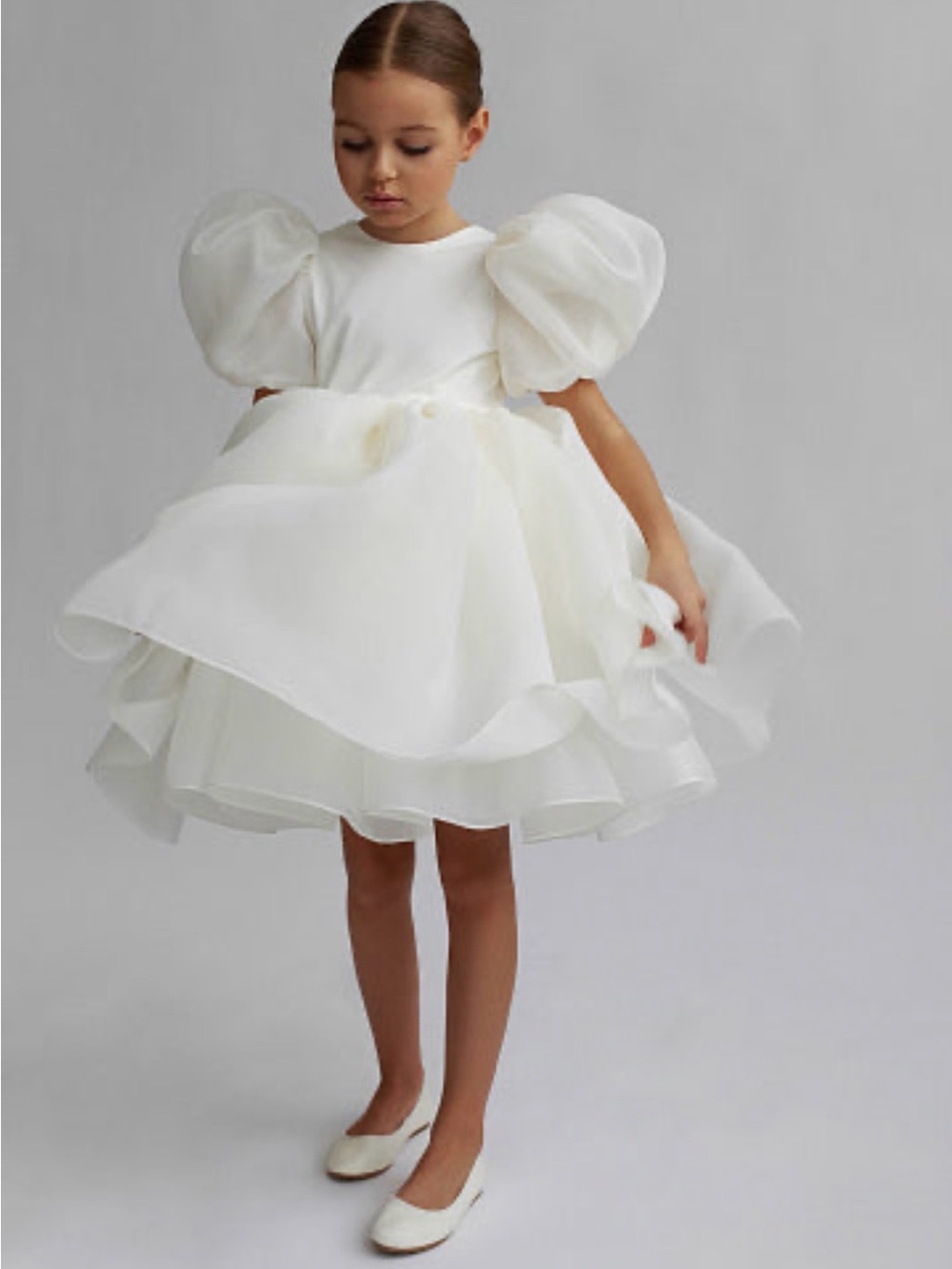 Mik & Me Puffy-Sleeve Flower Girl Dress